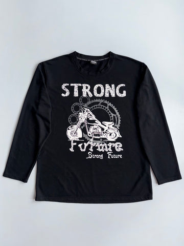 Air Fashion | Black Strong Future Graphic Long Sleeve | (2XL)