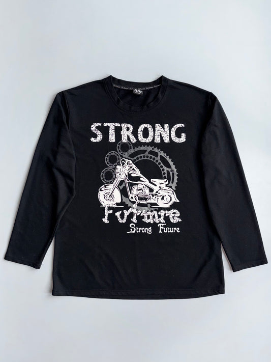 Air Fashion | Black Strong Future Graphic Long Sleeve | (2XL)