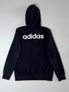Adidas Full-Zip Hoodie – Black, Embroidered Logo  (S)