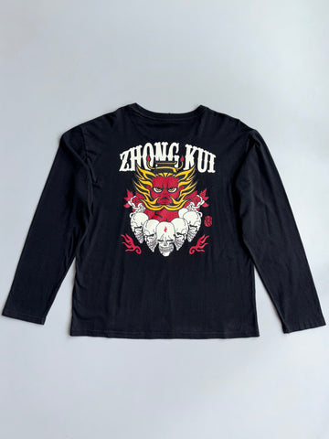 Zhong Kui | Black Graphic Long Sleeve Tee | (M/L)