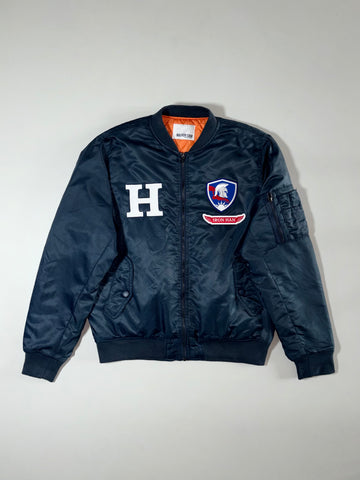Sam MA-1 Bomber Jacket Orange Quilted Lining (L)
