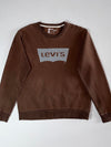 Levi’s Red Tab Batwing Sweatshirt – Brown, Grey Logo Print, (M)