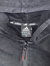 Adidas 3-Stripe Zip Hoodie – Black, White Stripes, Sleeve Logo Print, (S)