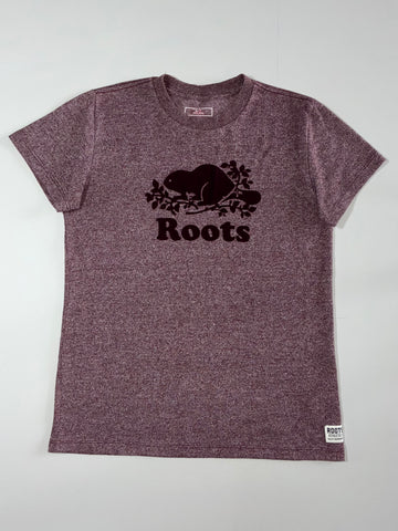 Roots Athletics Beaver Logo Heather Maroon Tee (S)