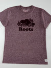 Roots Athletics Beaver Logo Heather Maroon Tee (S)