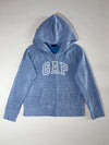Gap Arch Logo Zip Hoodie – Heather Blue, Embroidered Logo,  Made in Vietnam  (L)