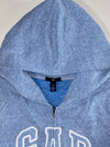 Gap Arch Logo Zip Hoodie – Heather Blue, Embroidered Logo,  Made in Vietnam  (L)