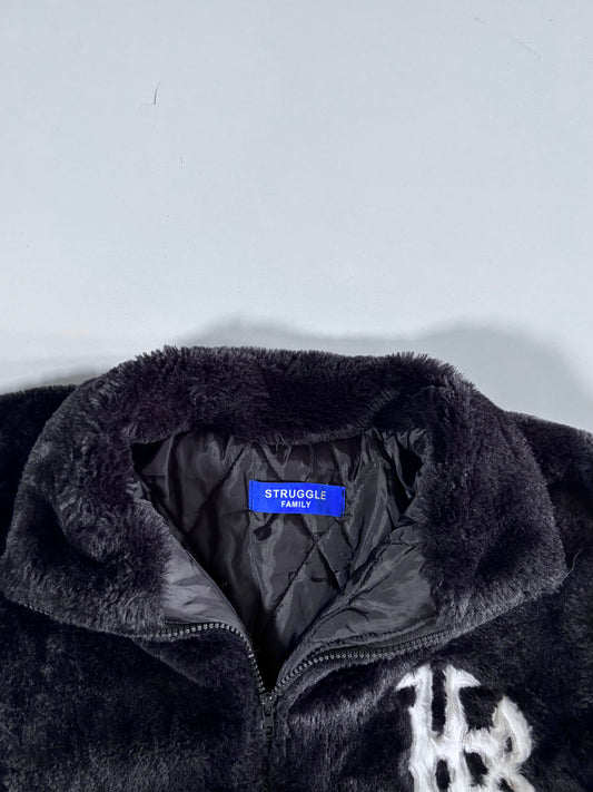 Struggle Family | Faux Fur Zip Jacket Black | (XL)