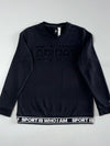 Adidas “Sport Is Who I Am” Tonal Logo Sweatshirt – Black  (S)