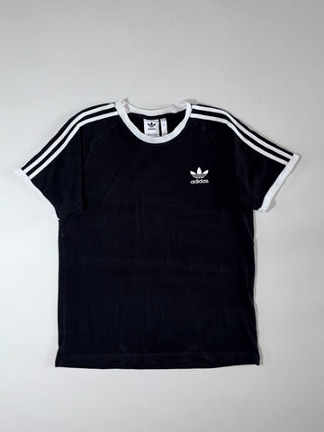 Adidas Originals 3-Stripe Tee – Black, White Trefoil Logo (L)