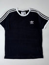 Adidas Originals 3-Stripe Tee – Black, White Trefoil Logo (L)