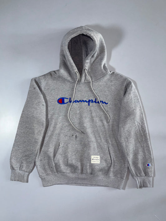 Champion | Script Logo Pullover Hoodie Grey | (M)