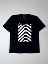 Adidas Running Wave Graphic Tee – Black, White Wave Stripe Print (XL)