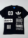Adidas “The Brand With Three Stripes” Graphic Tee Black (M)