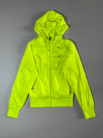 Nike Neon Windbreaker Jacket – Volt Yellow, Full-Zip Hooded, (S)