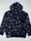 Big Train Skull Graphic All-Over Print Hoodie Black (M)