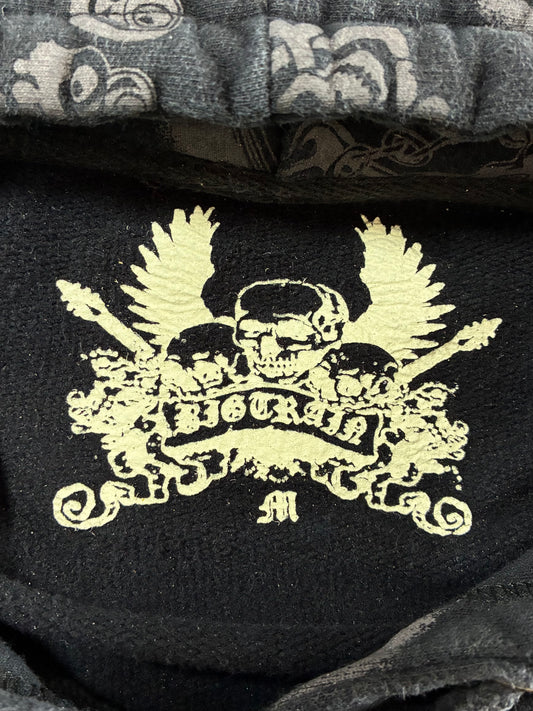 Big Train Skull Graphic All-Over Print Hoodie Black (M)