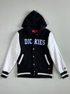 Dickies Varsity Hooded Bomber Jacket — Black/White (M)