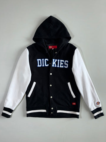 Dickies Varsity Hooded Bomber Jacket — Black/White (M)