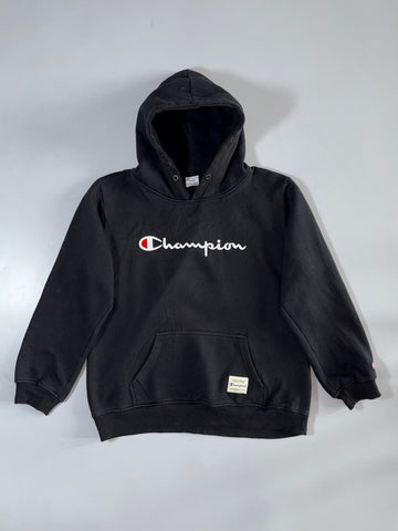 Champion | Script Logo Pullover Hoodie Black | (M)