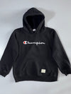Champion | Script Logo Pullover Hoodie Black | (M)