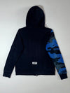 Stage Outerwear Black Blue Camo Sleeve Hoodie  (S)