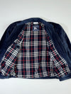 Vintage 90s Burberrys Suede Leather Check Lined Bomber Jacket  Made in Spain (3XL)