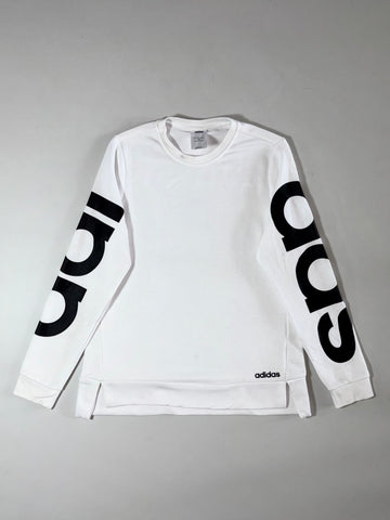 Adidas Big Logo White Crewneck Sweatshirt (S)