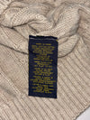 Polo Ralph Lauren Cream Cable Knit Quarter-Zip Sweater (L)