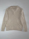 Polo Ralph Lauren Cream Cable Knit Quarter-Zip Sweater (L)
