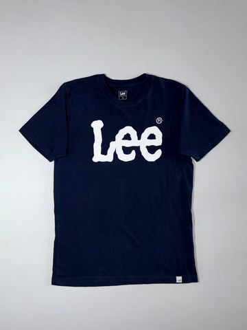 Lee Navy “Lee” Logo Graphic T-Shirt (M/L)