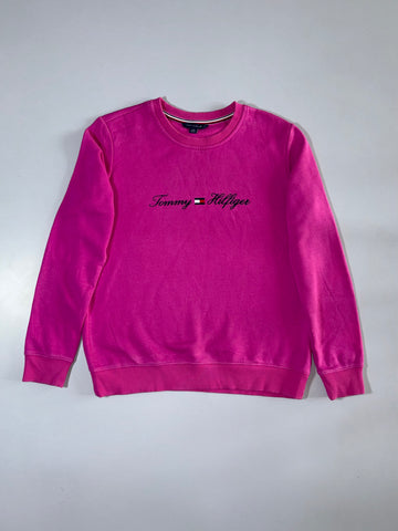 Tommy Hilfiger | Pink Embroidered Logo Crewneck | (XS)