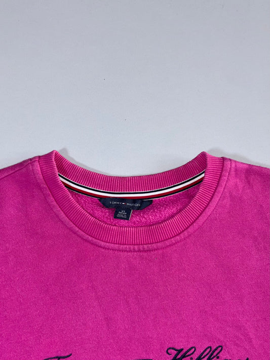Tommy Hilfiger | Pink Embroidered Logo Crewneck | (XS)