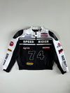 Speed Rider 74” Racing Jacket — Black/White (2XL)