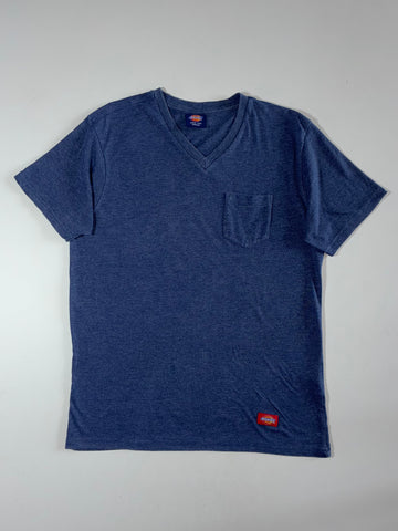 Dickies V-Neck Pocket T-Shirt – Heather Navy Blue (M)