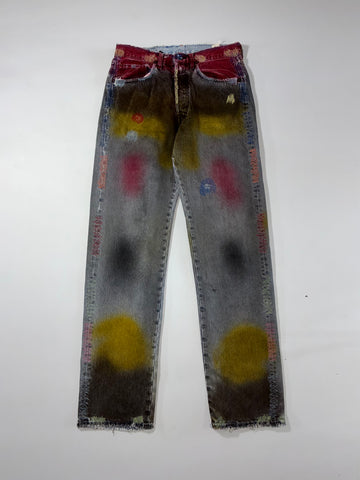 Custom Hand-Painted/Distressed Jeans (W:30) (L:44)