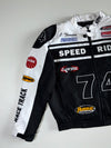 Speed Rider 74” Racing Jacket — Black/White (2XL)