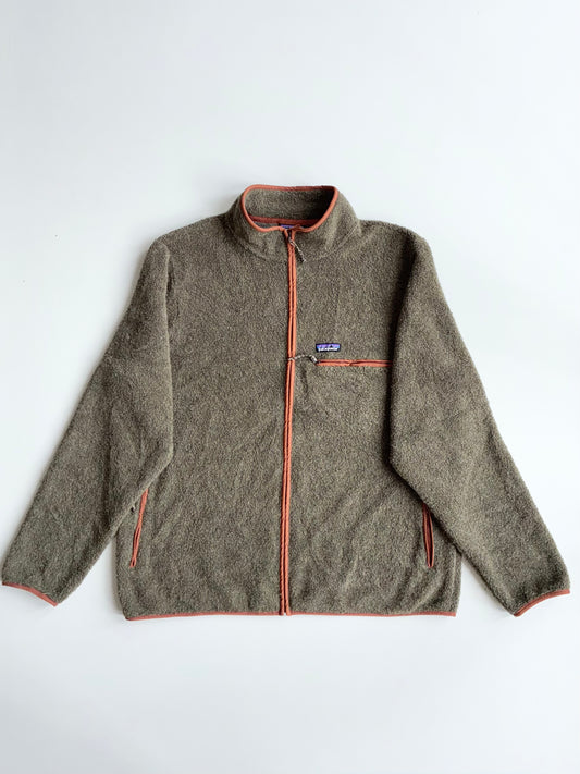 Patagonia | Olive Sherpa Pile Fleece Full-Zip Jacket | (2XL)