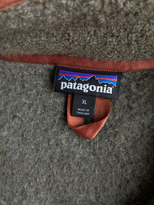 Patagonia | Olive Sherpa Pile Fleece Full-Zip Jacket | (2XL)