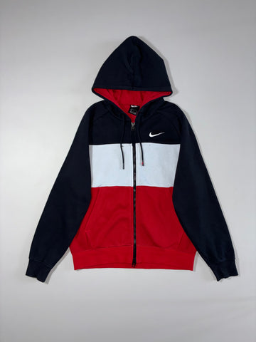 Nike Colorblock Full Zip Hoodie – Navy/White/Red (L/XL)