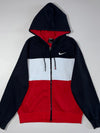 Nike Colorblock Full Zip Hoodie – Navy/White/Red (L/XL)