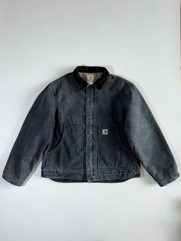 Vintage 2000s Carhartt J02 Faded Arctic Quilt-Lined Work Jacket (Corduroy Collar) (XL/2XL)