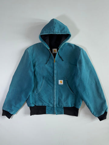 Carhartt Duck Active Jacket — Teal (Hooded) (M)