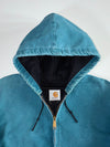 Carhartt Duck Active Jacket — Teal (Hooded) (M)