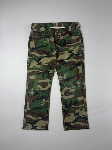 Vintage Y2K True Religion Made in USA Woodland Camo Jeans (W:36) (L:40)