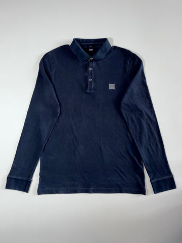 Hugo Boss Slim Fit Long Sleeve Polo – Navy (L)