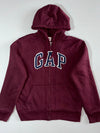 GAP Sherpa Lined Full-Zip Hoodie – Burgundy Maroon (M)