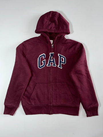 GAP Sherpa Lined Full-Zip Hoodie – Burgundy Maroon (M)