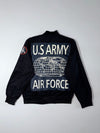 Schenbach Black Bomber Jacket “RN-097” Embroidered Patch Sleeve Zip Pocket (M)