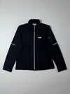 Asics Black Softshell Zip-Up Track Jacket Reflective Piping (S)